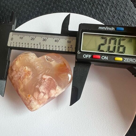 Flower Agate Heart Carving (#1)‎ - Picture 11 of 14